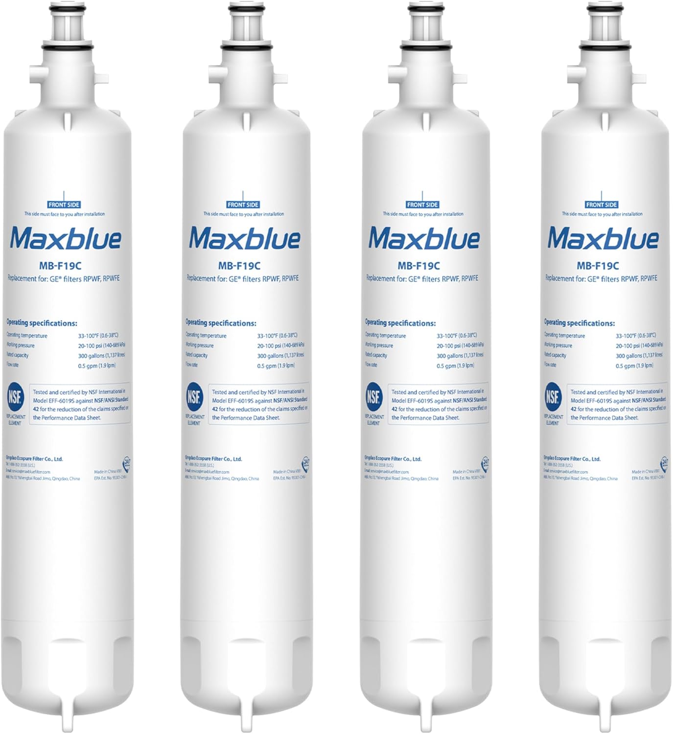 Maxblue Replacement for GE® RPWFE®, RPWF (with CHIP) Refrigerator Water Filter, Compatible with