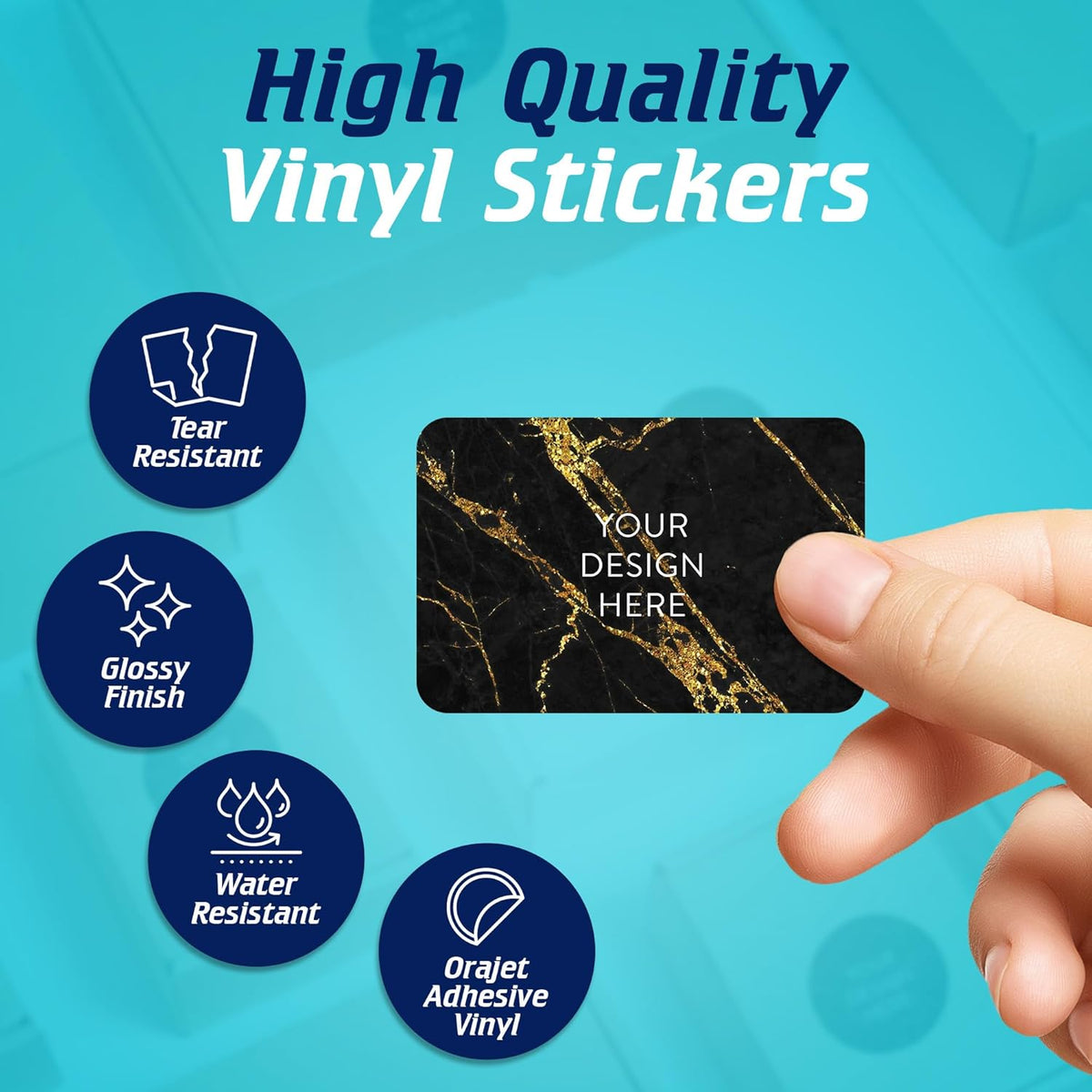 100 Custom Vinyl Stickers - Upload Your own Image, Text, Design, Logo - Personalized Logo Labels