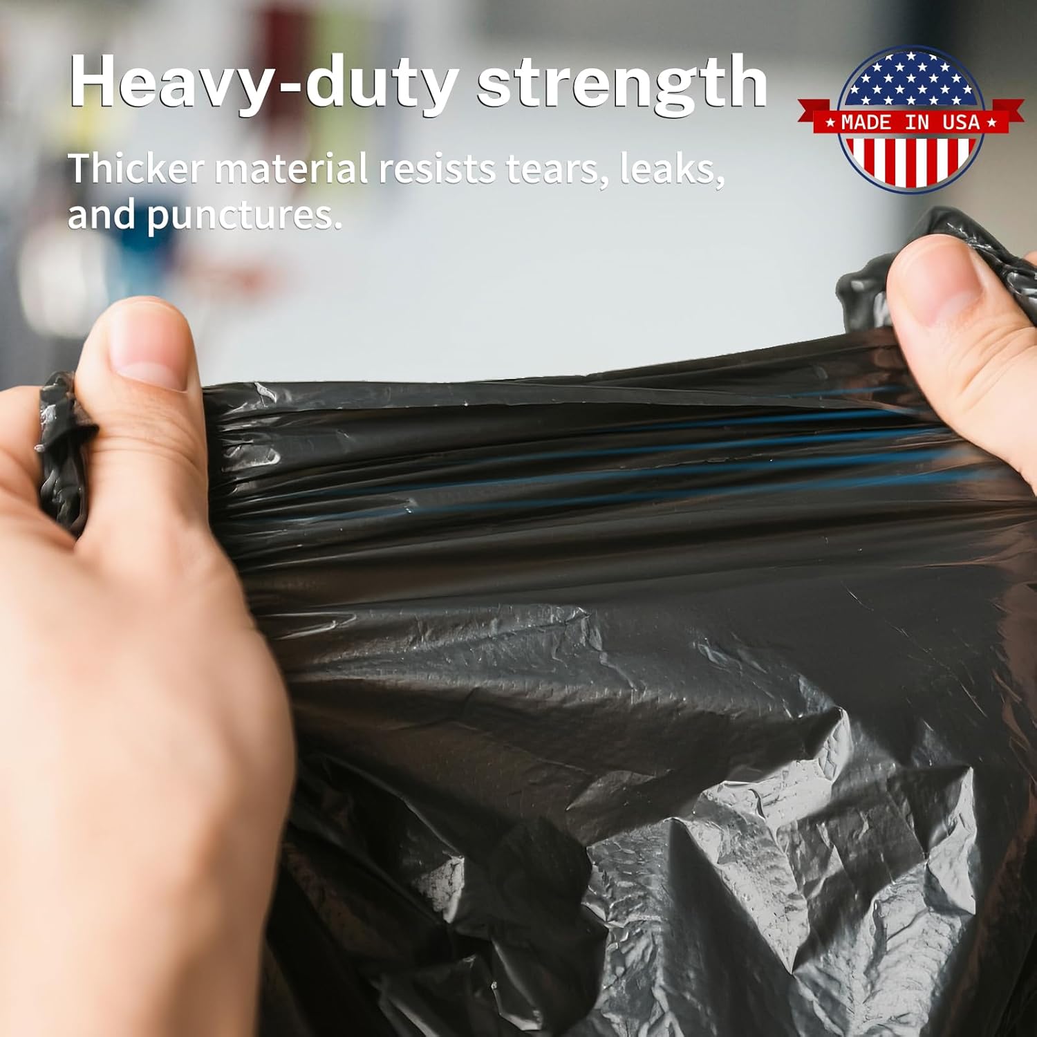 Heavy Duty Trash Bags 55-60 Gallon, Black - 100 Count Bulk Pack | 38" x 58" | Durable &