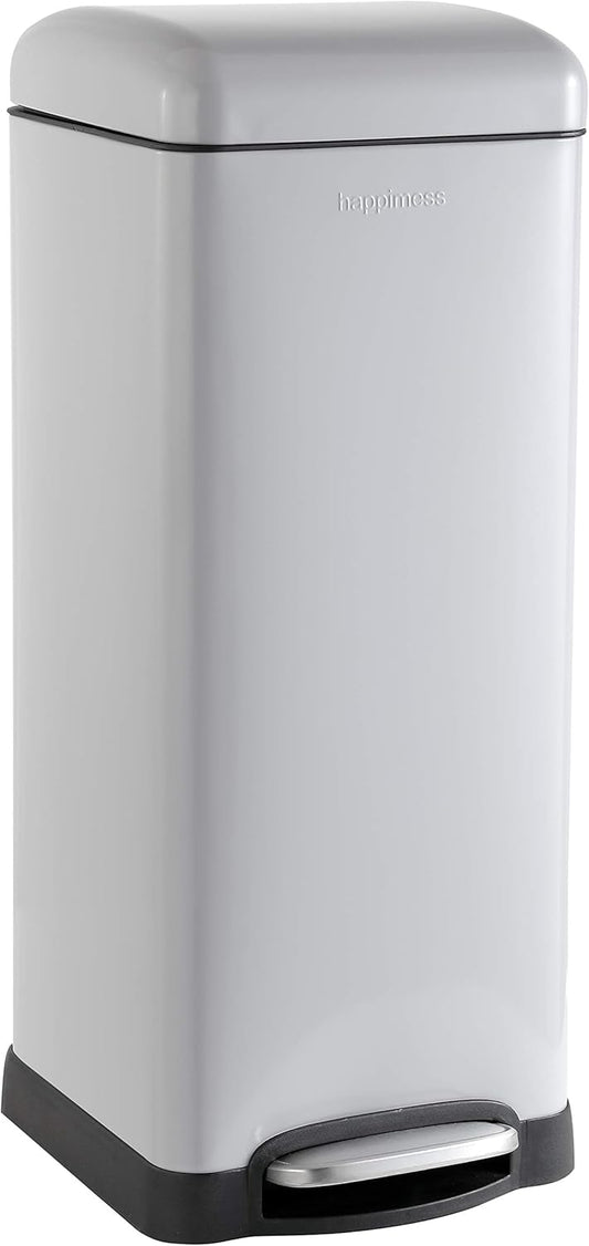 happimess HPM1007C Betty Retro 8-Gallon Step-Open Trash Can with Soft-Close Lid, Fingerprint
