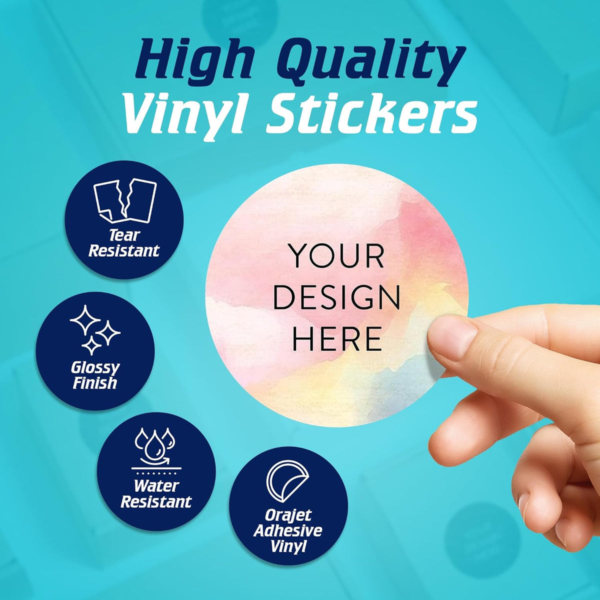 100 Custom Vinyl Stickers - Upload Your own Image, Text, Design, Logo - Personalized Logo Labels