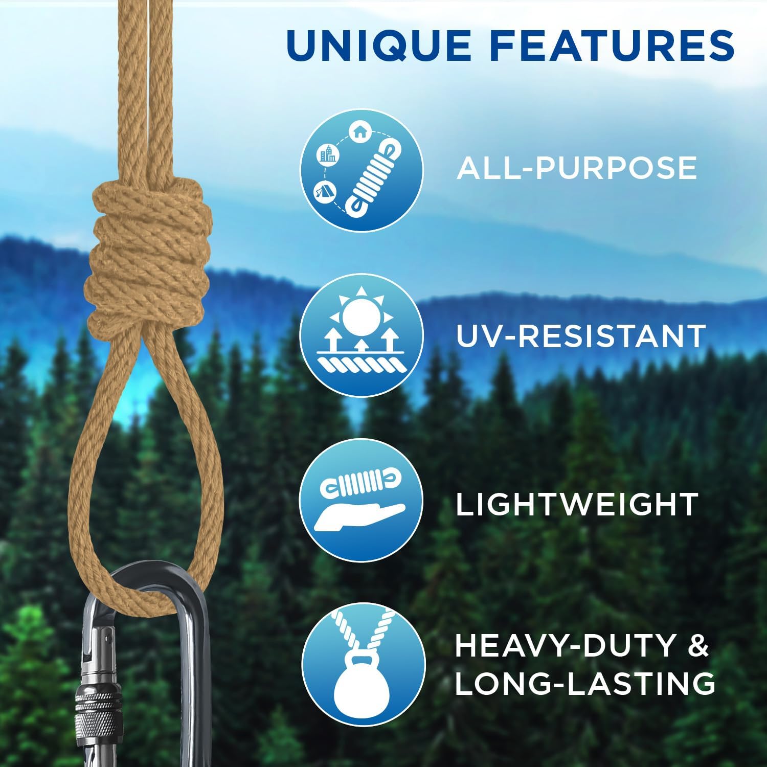 TECEUM Cotton Rope 3/16” (5 mm) – 100 FT – Strong All-Purpose Braided Rope – Natural Cotton – for