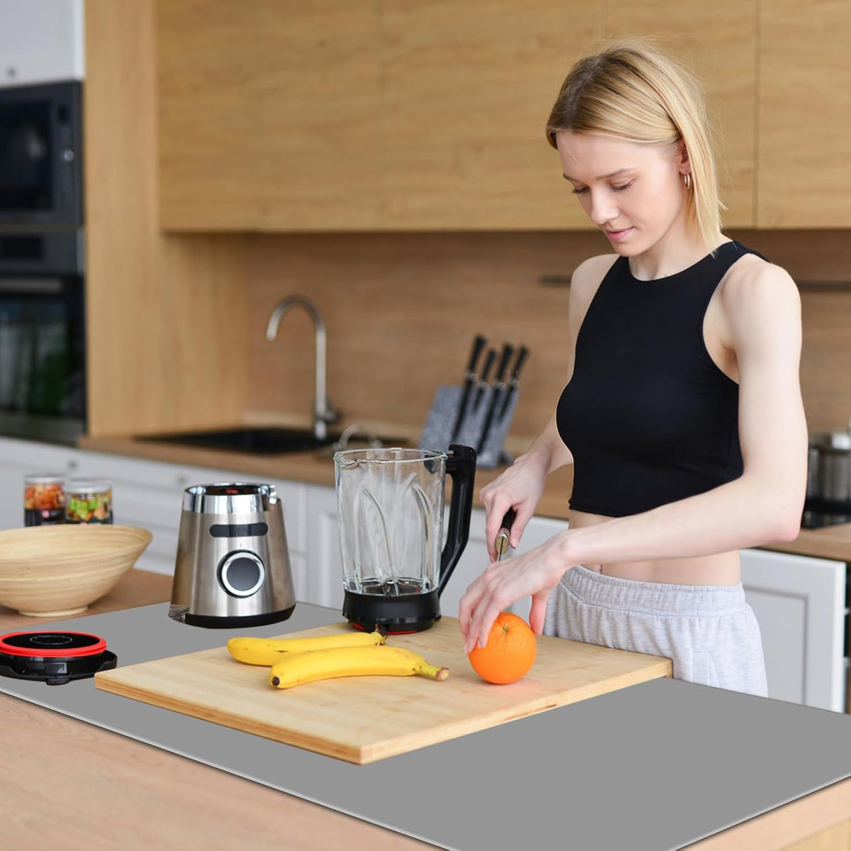 Food Grade Silicone Table Protector Mat 47x24 Inch, Heat Resistant Desk Pad for