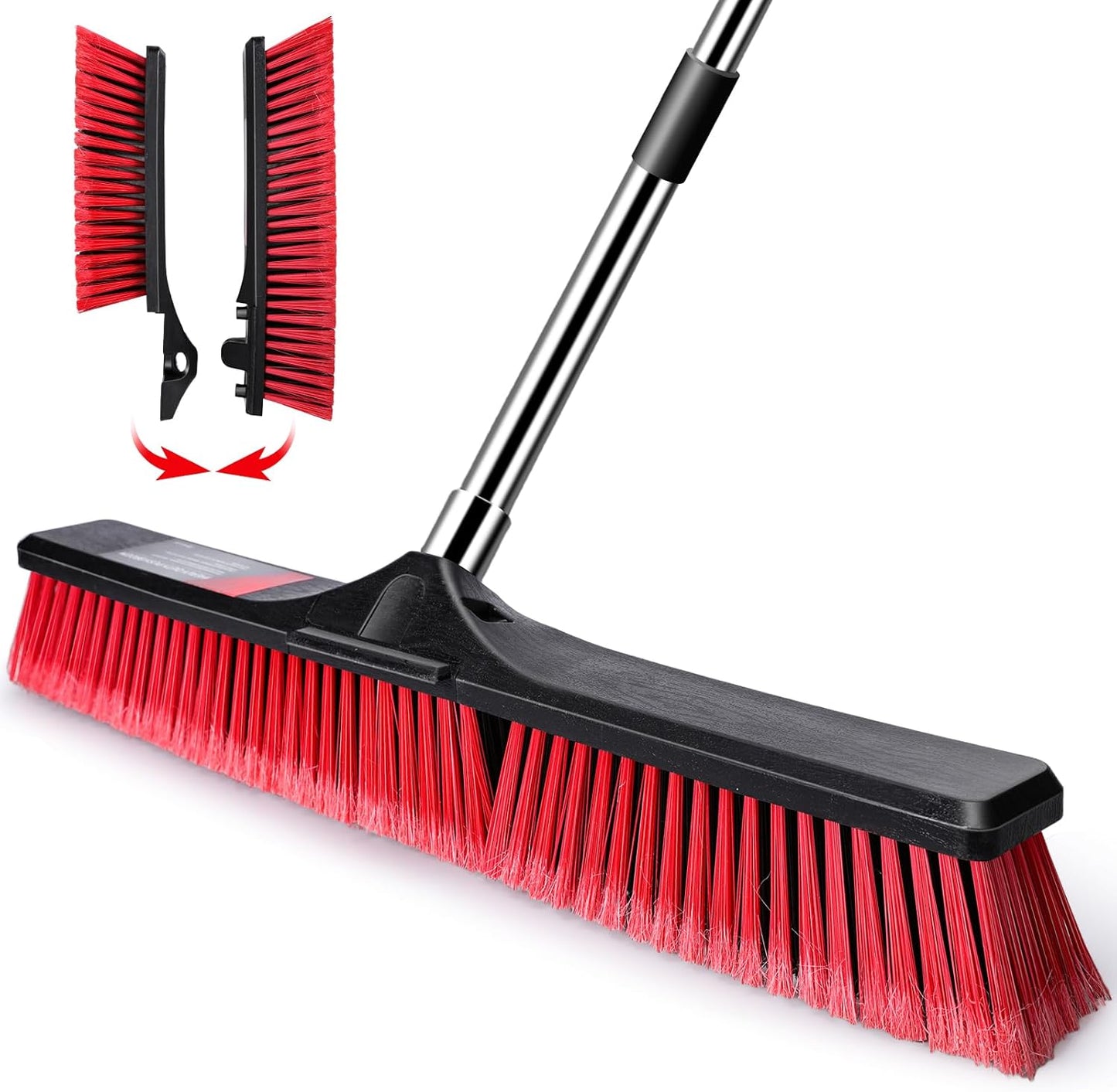 MASTERTOP 25'' Yard Broom, Heavy Duty Garden Broom with Stiff Bristles, Outdoor Sweeping Brush,Push