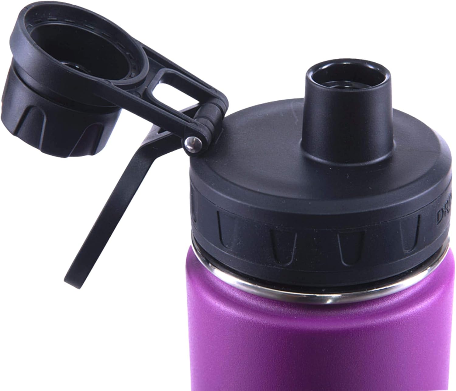 DRINCO Stainless Steel Water Bottle Spout Lid Vacuum Insulated Double Wall Water Bottle Wide Mouth