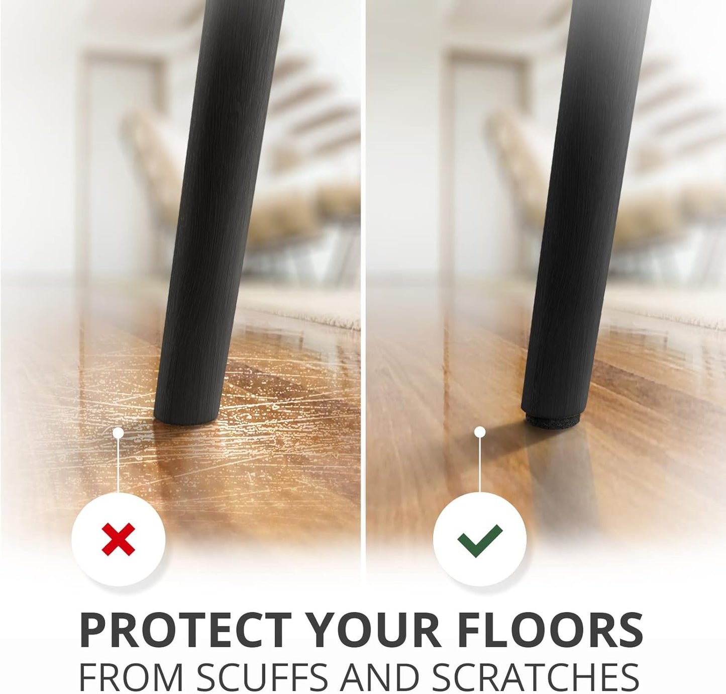 X-Protector 357 Pcs Black Felt Furniture Pads - Huge Quantity of Anti-Scratch, Heavy Duty Floor