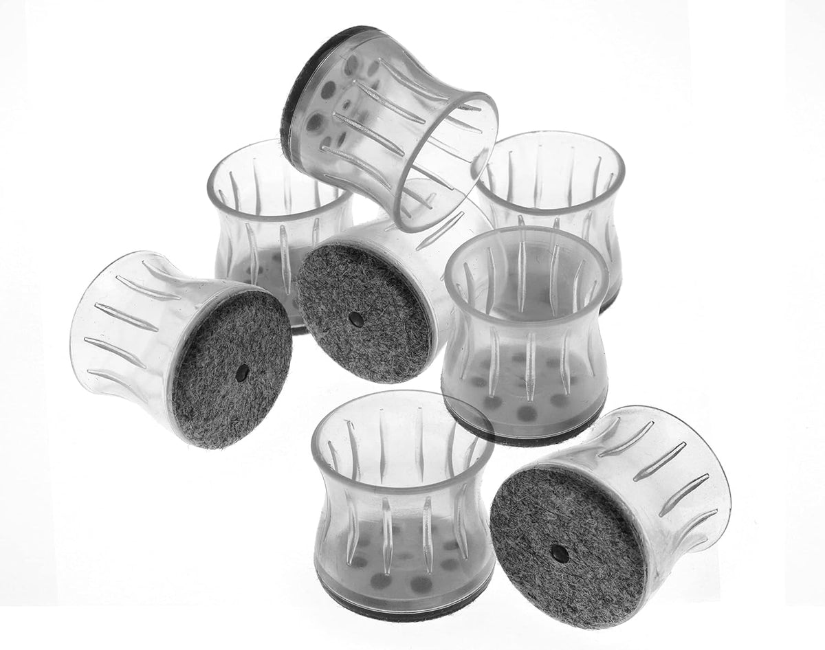 Slipstick GorillaFelt Chair Leg Floor Protectors for Hardwood Floors, Clear Sleeve Felt Pads for