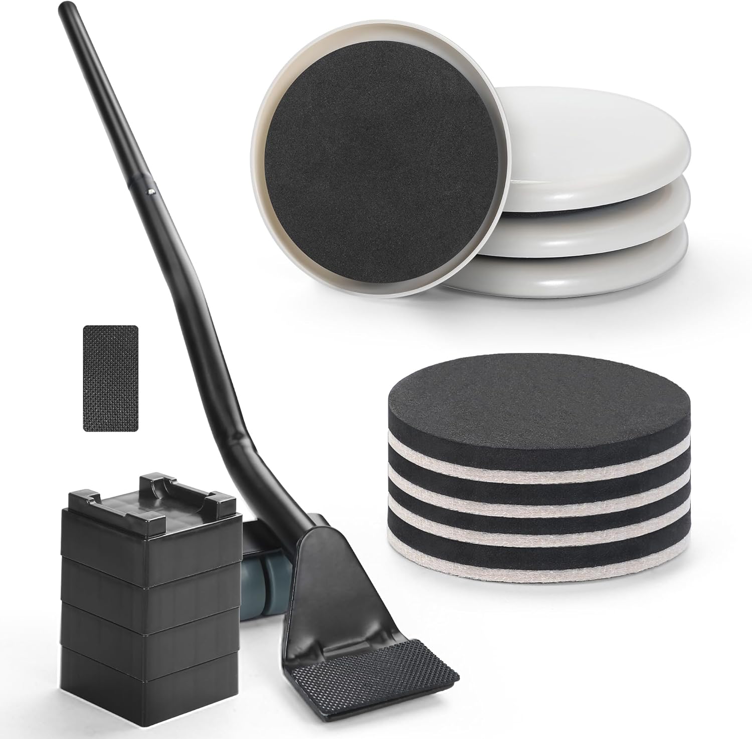 Furniture Lifter Tool + 8-Pack of 3.5" Sliders, Save 80% Effort, Safely and Easily, The Lift and