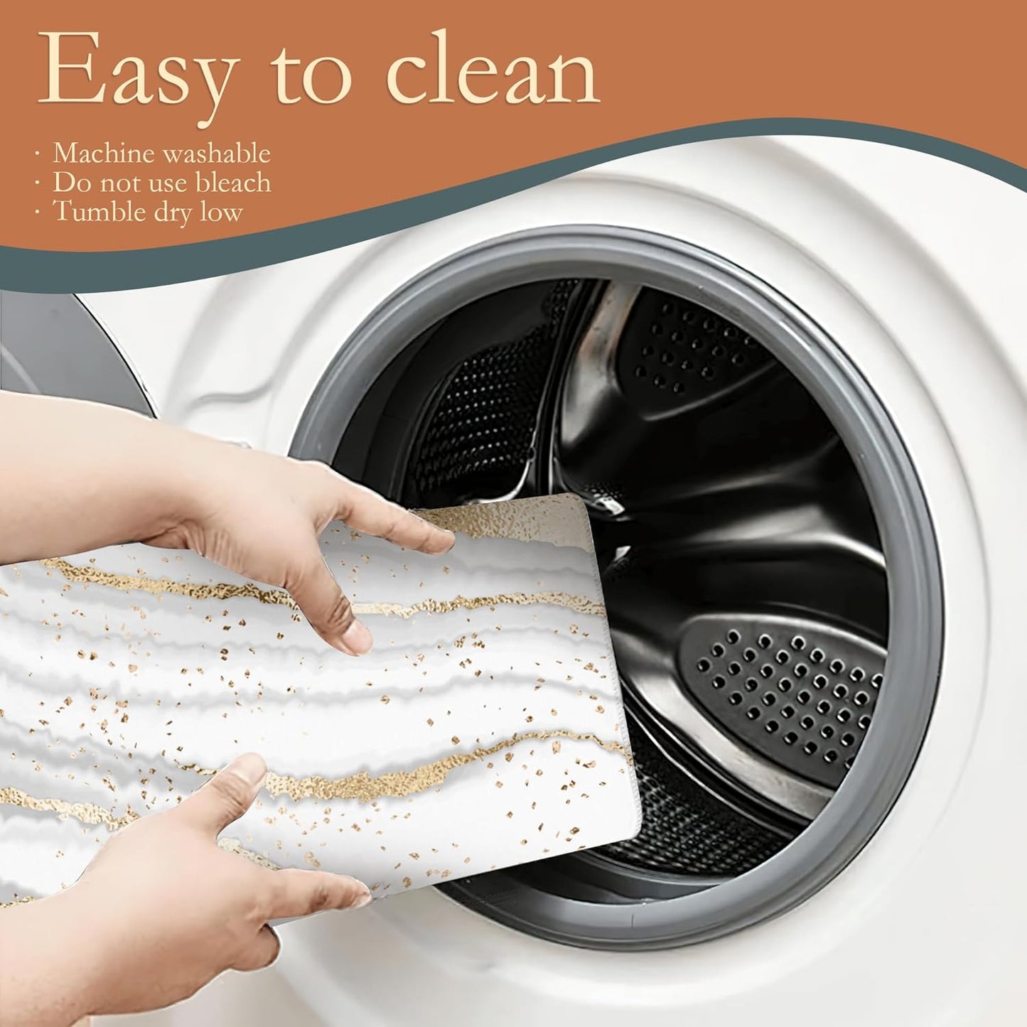 White Gold Marble Dish Drying Mats 18x24 Inch, Dish Pad Drying Rack Mat for Kitchen Counter Ultra
