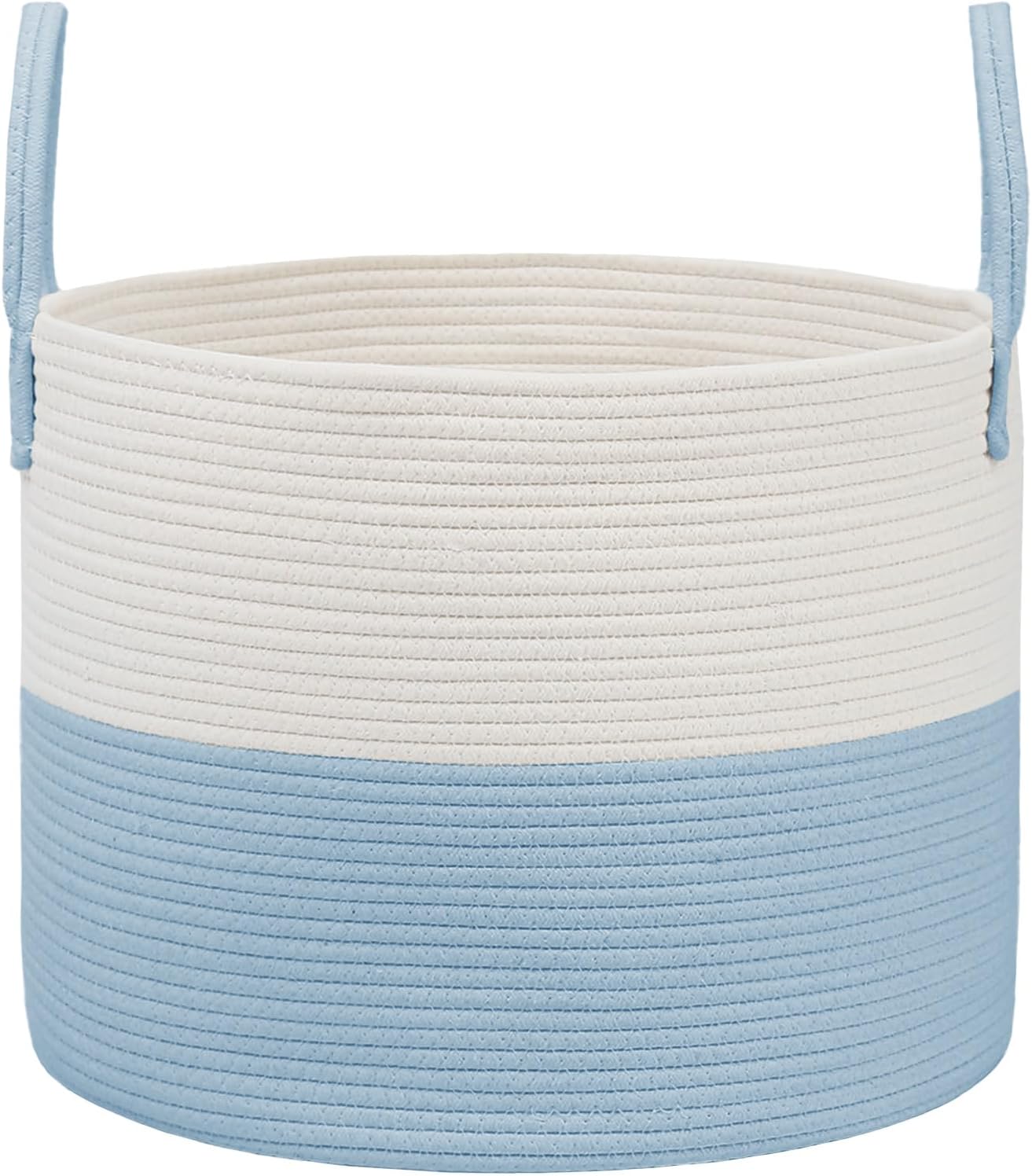 Woven Blanket Basket,65L Large Rope Storage Bin with Handles, Organizer for Blankets Toys Book and