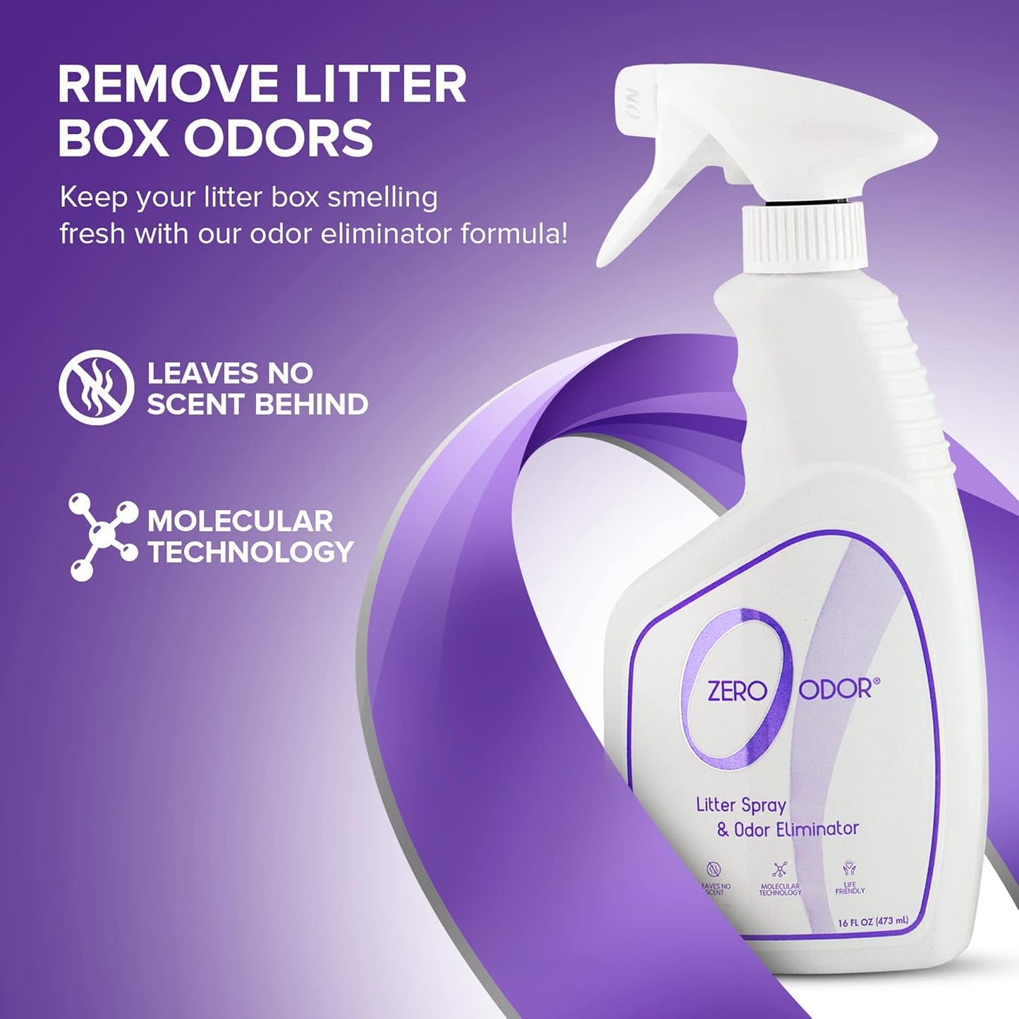 Zero Odor – Litter Odor Eliminator - Permanently Eliminate Litter Odors with Best Patented