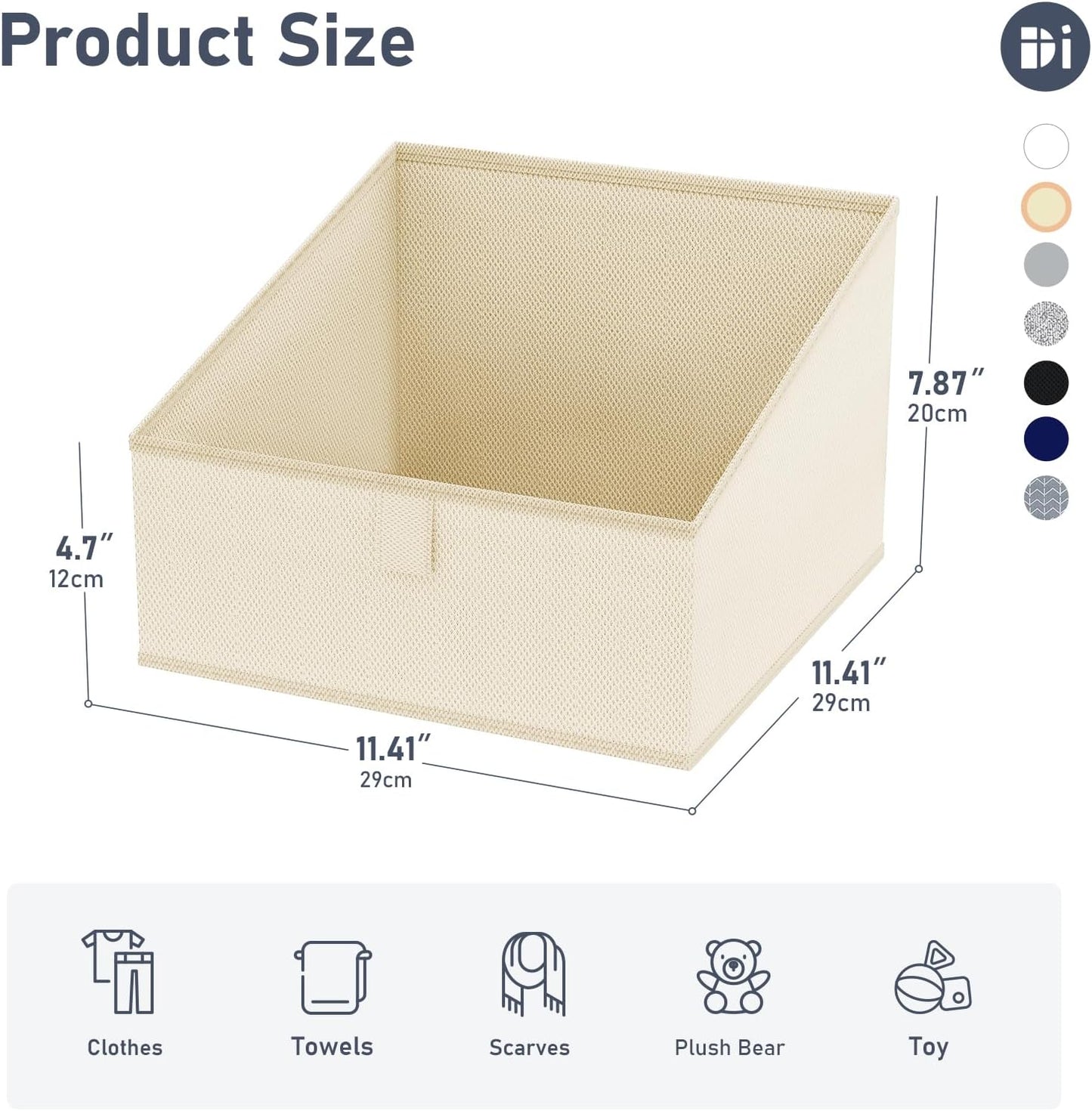 DIMJ Closet Storage Bins 8 Pack - Fabric Trapezoid Closet Organizer Bin, Foldable Storage Baskets