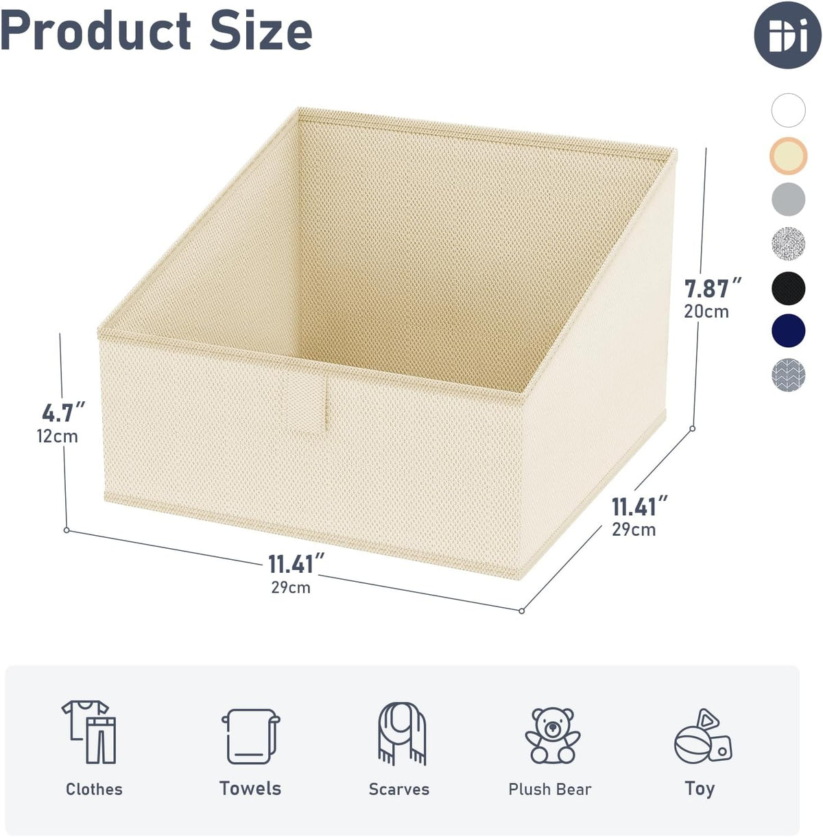 DIMJ Closet Storage Bins 8 Pack - Fabric Trapezoid Closet Organizer Bin, Foldable Storage Baskets