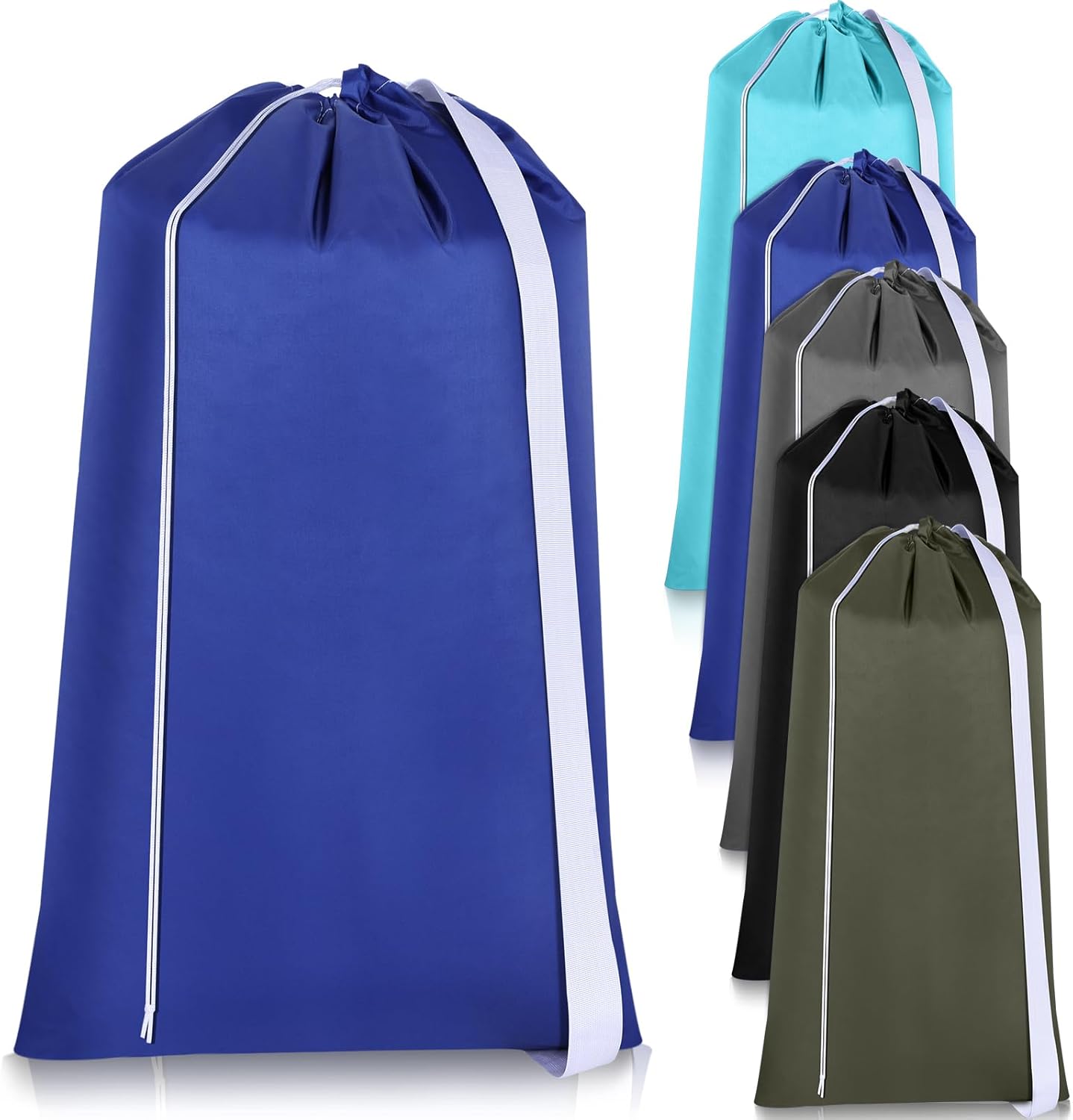 10 Pcs Nylon Extra Large Laundry Bag with Strap Travel Laundry Bags with Drawstring Closure