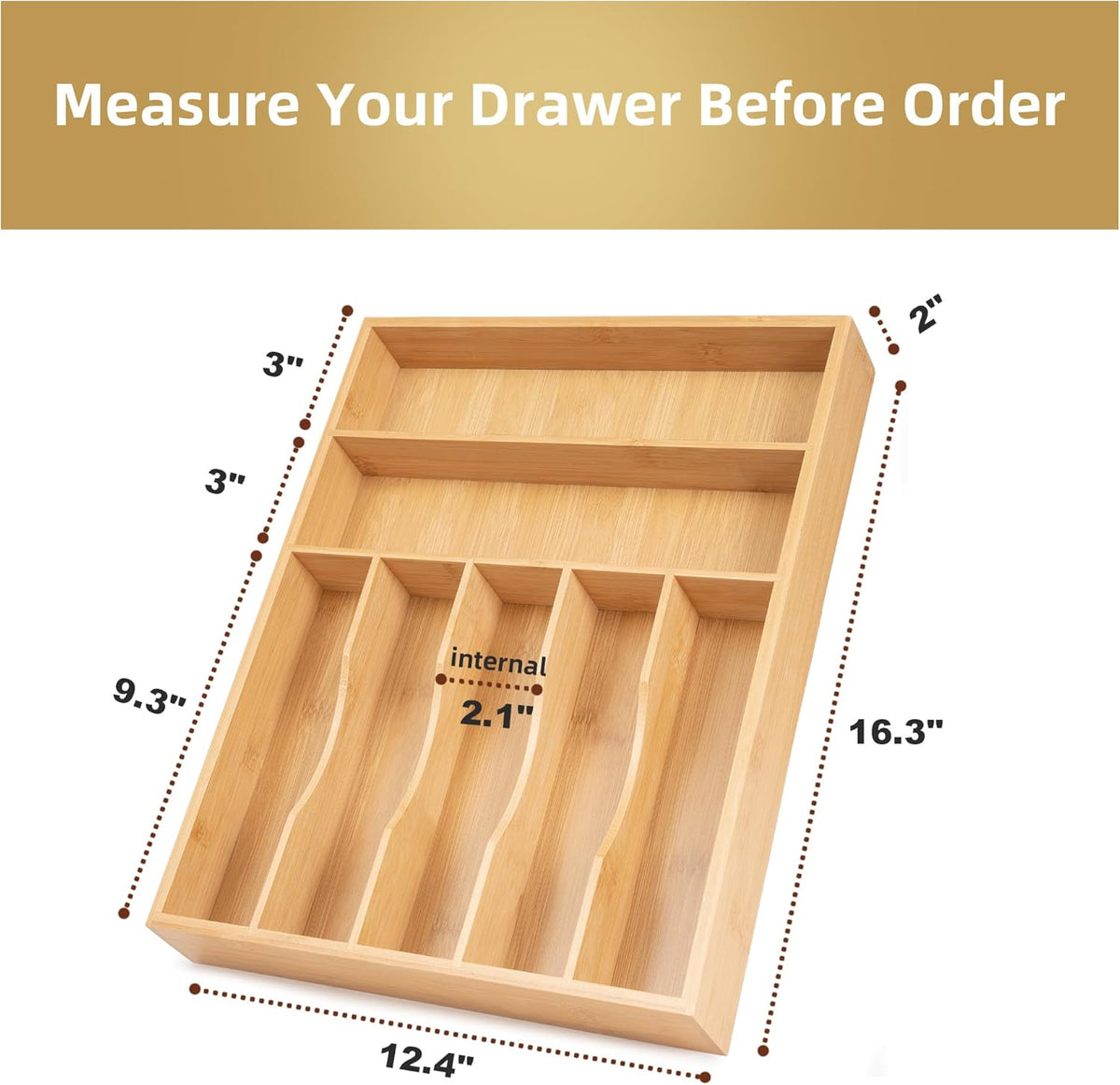 Silverware Organizer Bamboo Kitchen Drawer Organizer Utensil Organizer Silverware Holder Cutlery