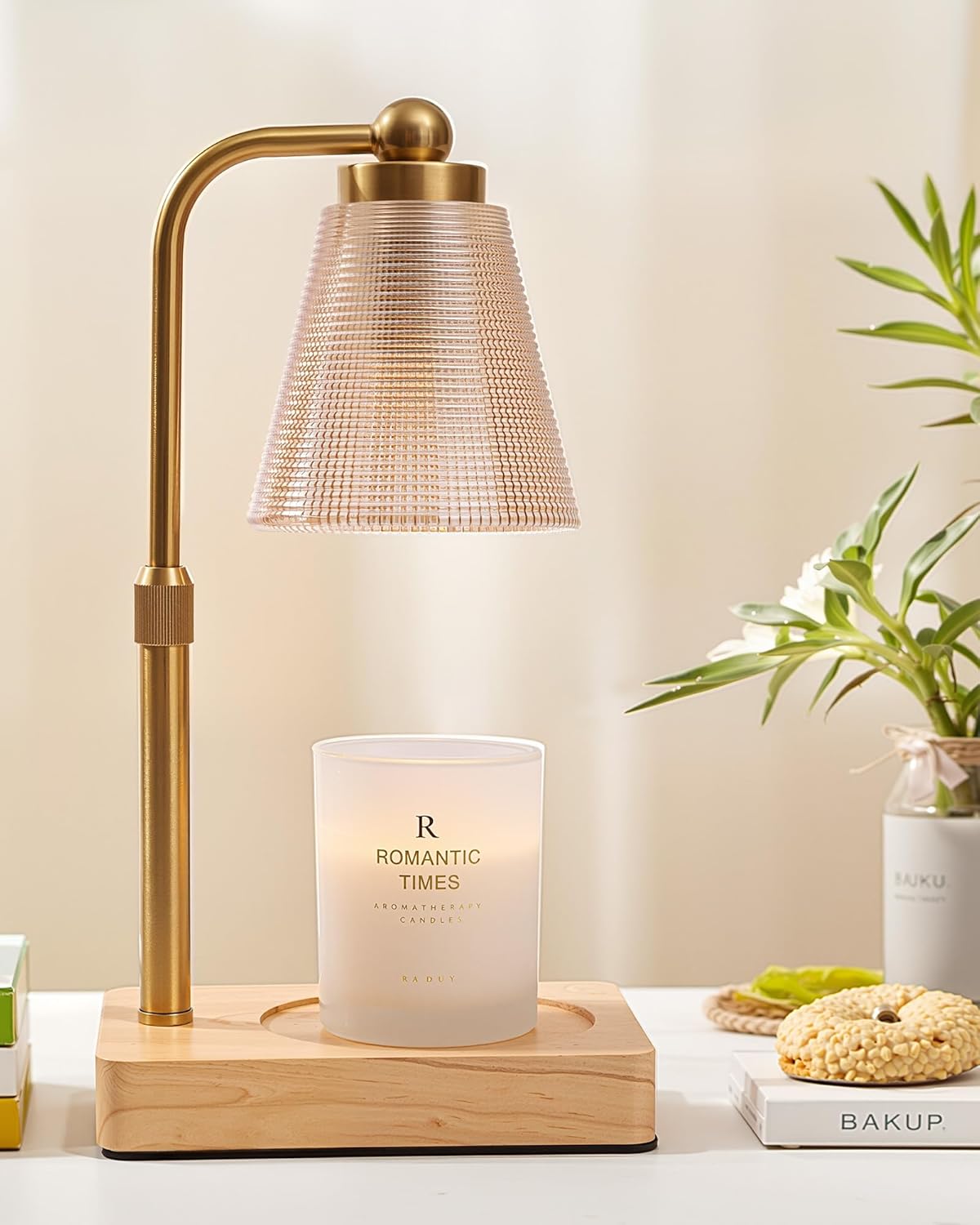 Candle Warmer Lamp - Electric Candle Warmer with Timer, Adjustable Height & Brightness, 2