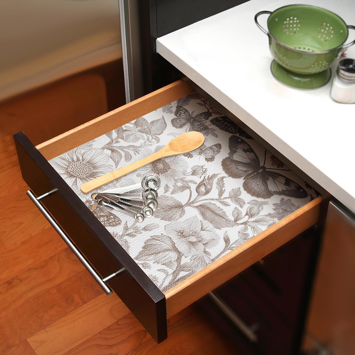 Drawer and Shelf Liner for Kitchen Cabinets,Non-Adhesive Cabinet Liner,Non Slip Waterproof Drawer