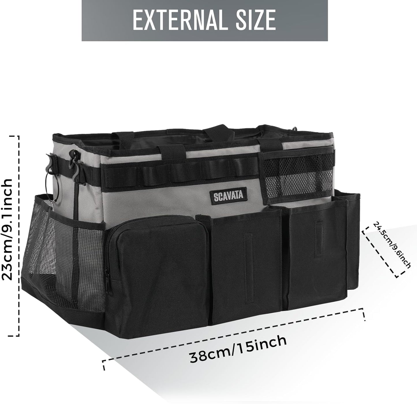 Wearable Cleaning Caddy Bag, Cleaning Caddy Supplies Organizer with Handle & Shoulder Straps for