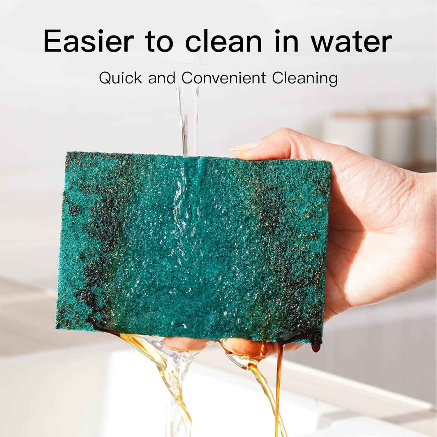 Heavy Duty Scour Pads Sponge Dish Scrubber Non-Scratch Green Reusable Household Scrub Pads for
