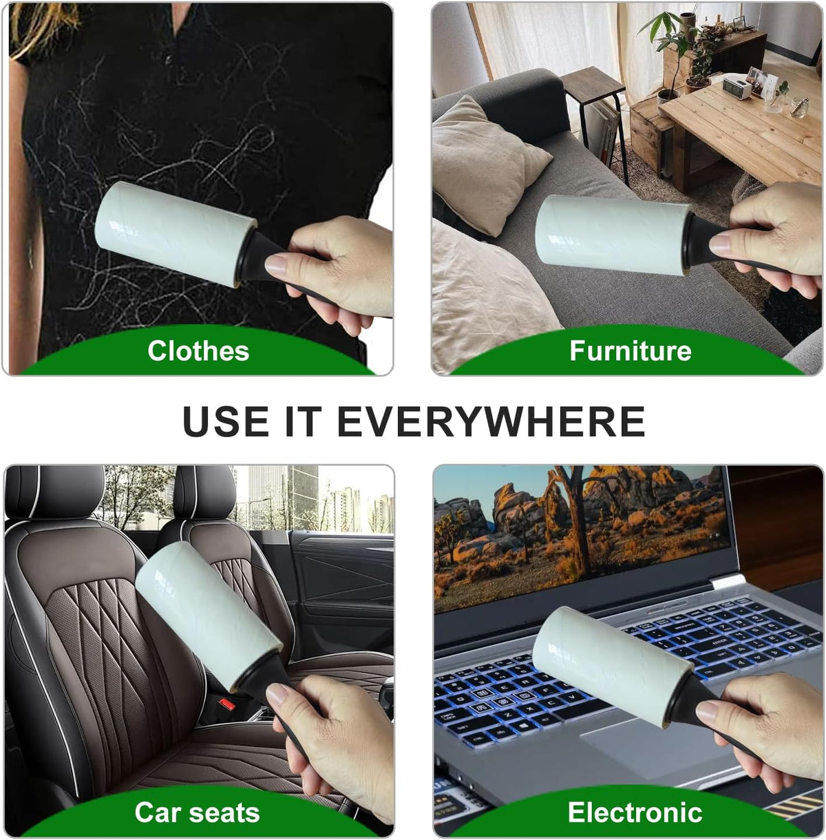 Lint Rollers for Pet Hair Extra Sticky, 600 Sheets Value Set Lint Roller with 2 Upgraded Handles, 6