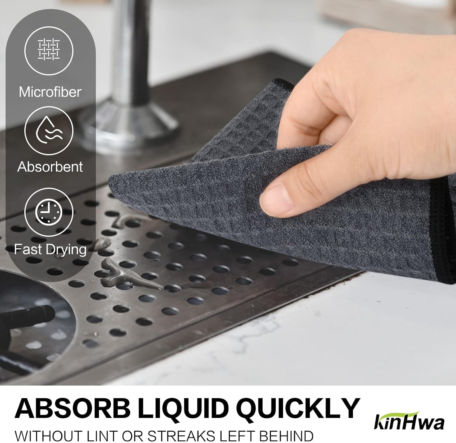 KinHwa Dish Cloths for Washing Dishes Kitchen Towels Microfiber Dish Towels for Kitchen Dish Towels