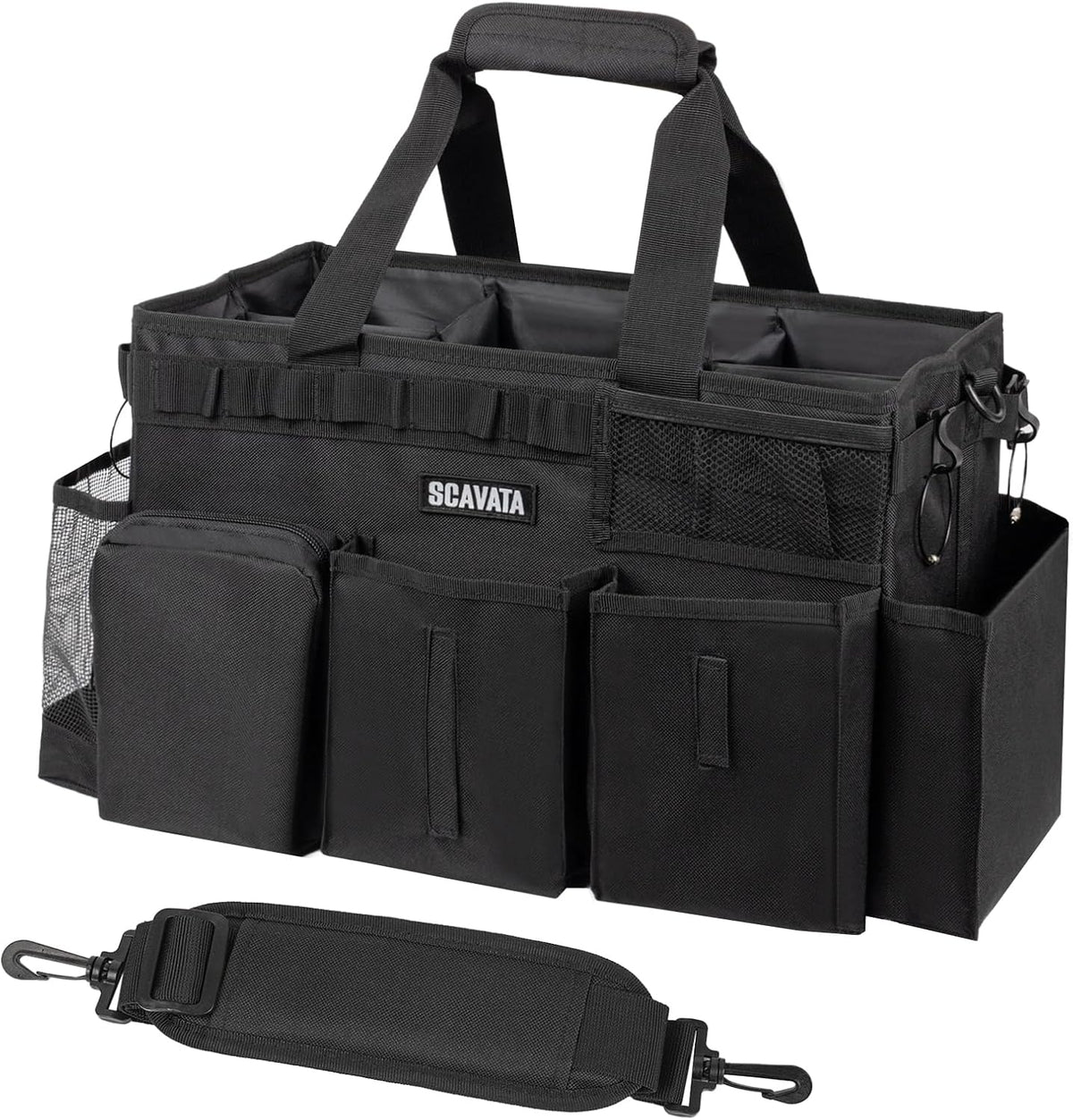 Wearable Cleaning Caddy Bag, Supplies Organizer with Handle & Shoulder Straps for Housekeepers