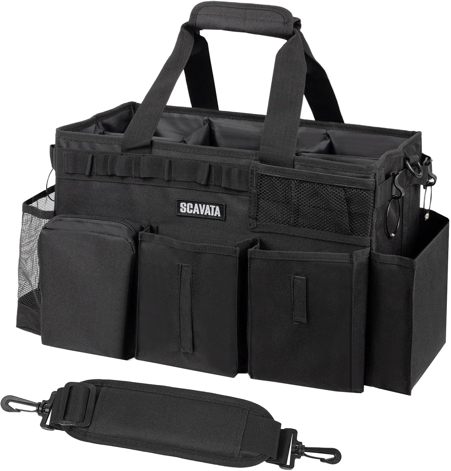 Wearable Cleaning Caddy Bag, Supplies Organizer with Handle & Shoulder Straps for Housekeepers