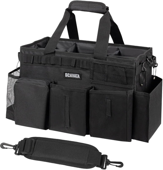 Wearable Cleaning Caddy Bag, Supplies Organizer with Handle & Shoulder Straps for Housekeepers