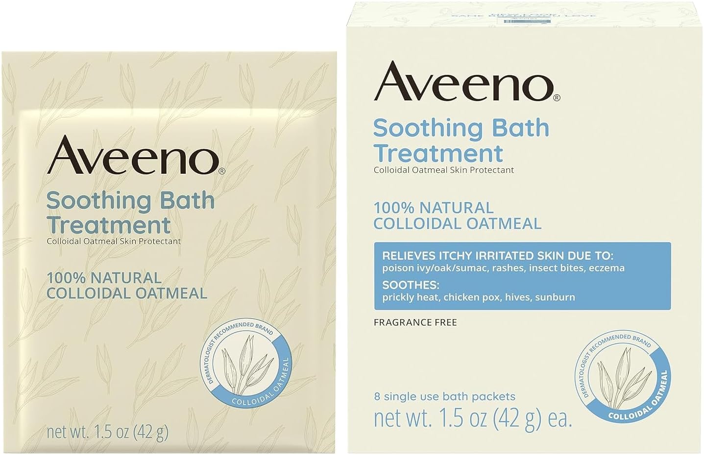 Aveeno Fragrance Free Soothing Bath Treatment, 100% Natural Colloidal Oatmeal, Sensitive Skin Bath