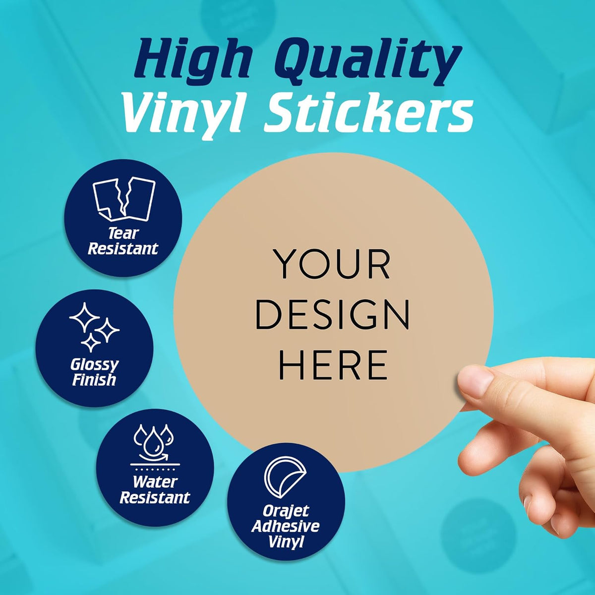 100 Custom Vinyl Stickers - Upload Your own Image, Text, Design, Logo - Personalized Logo Labels