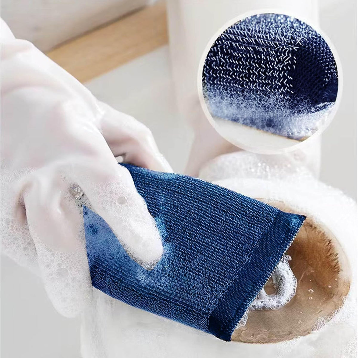 Steel Wool Scrubber Kitchen Sponges - Kitchen Dish Sponges Scrubbers, Non-Scratch Microfiber