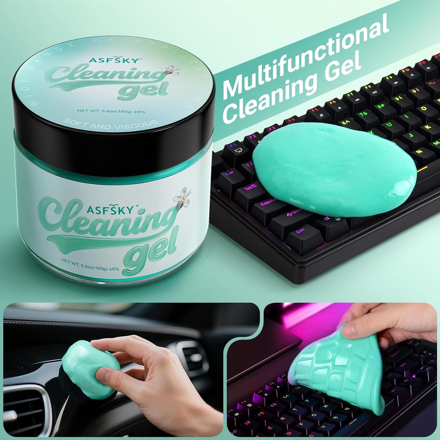 ASFSKY Car Cleaning Gel (Aromatherapy aroma) Dust Cleaning Putty Universal Car Interior Cleaner
