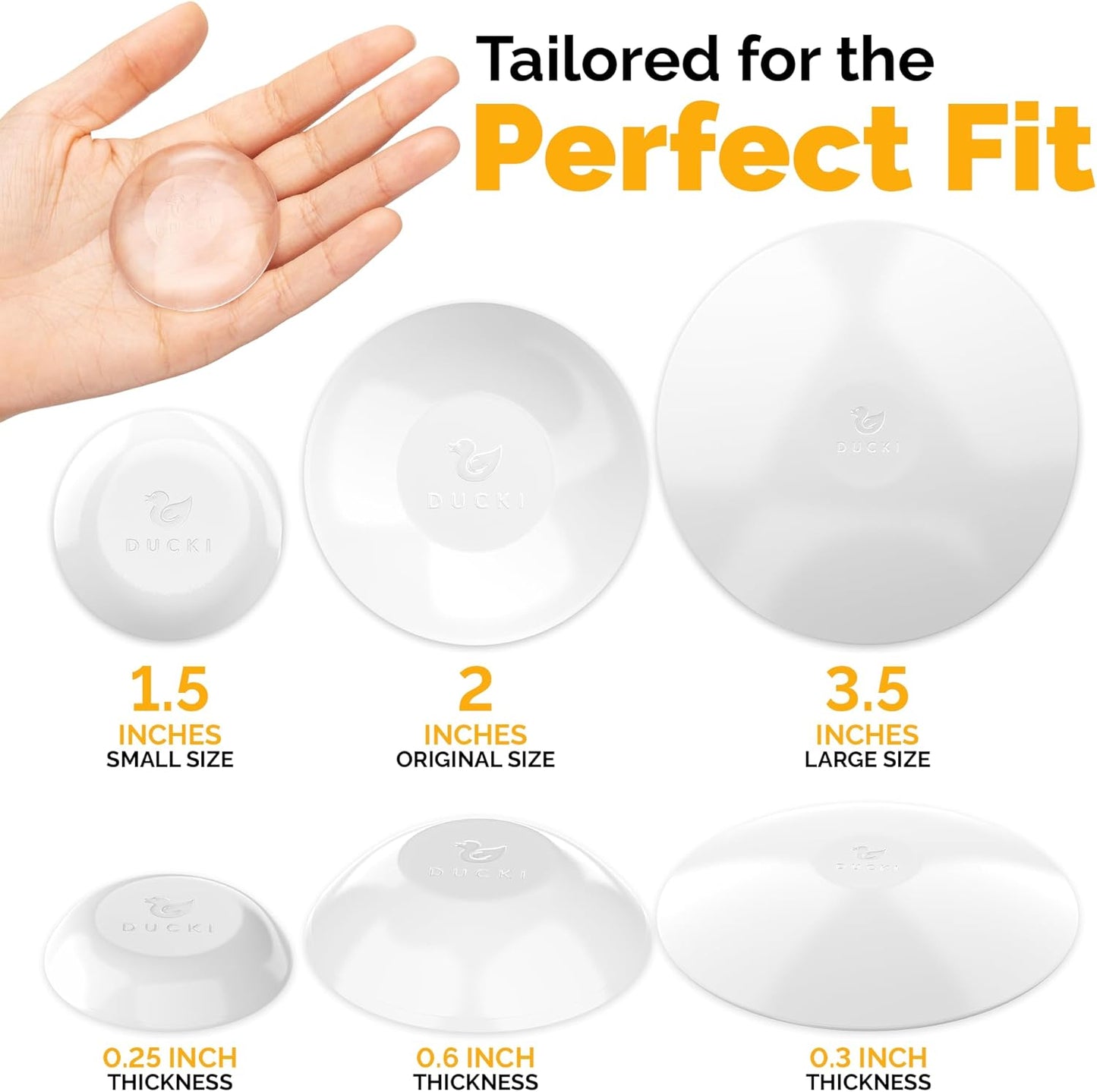 Ducki Door Stop Wall Protector | Self Adhesive Door Knob Wall Protectors from Door Knobs | Rubber