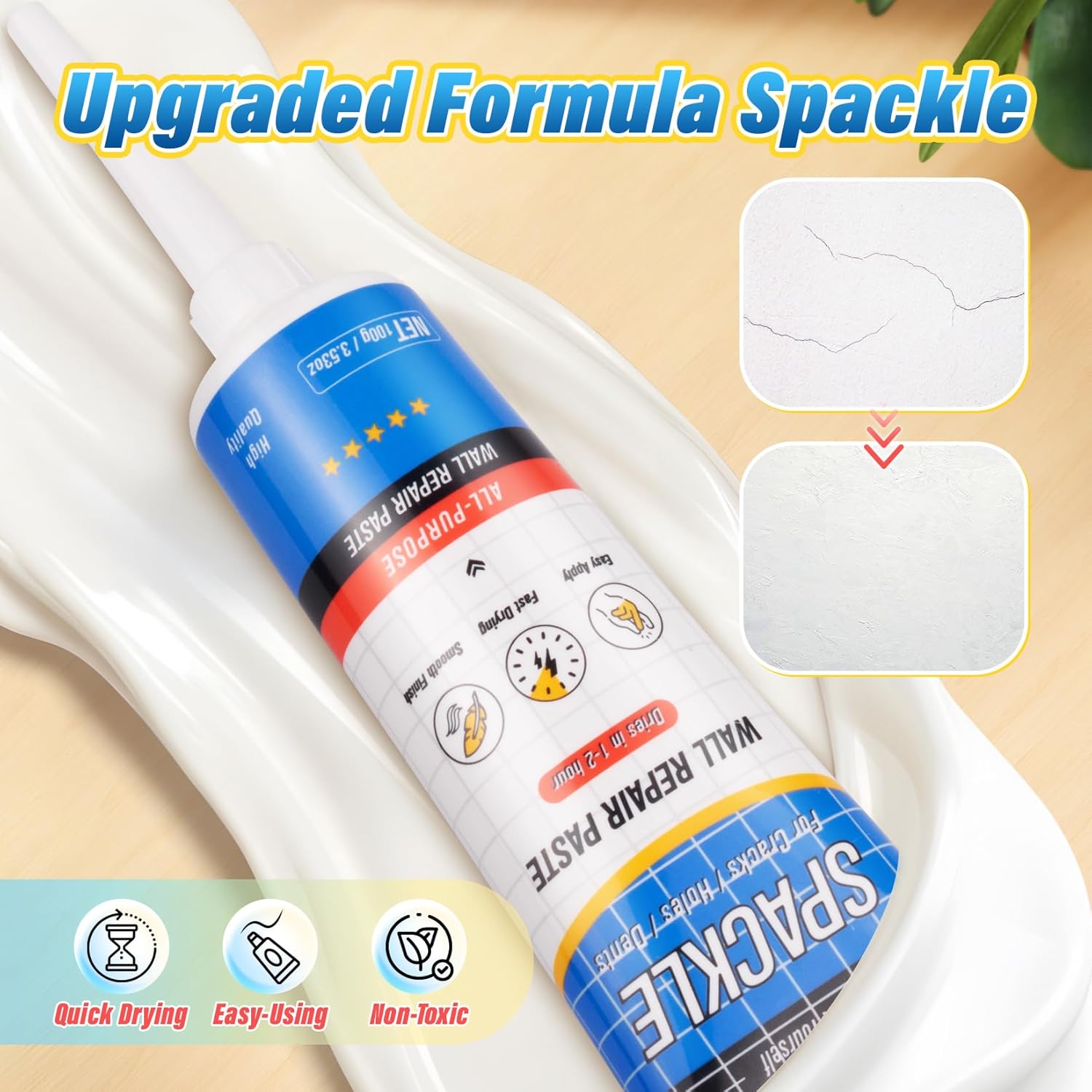 DIYSELF-Drywall-Repair-Kit-Fast-Drying, Wall Mending Agent, 9 Pack Spackle Wall Repair Kit with