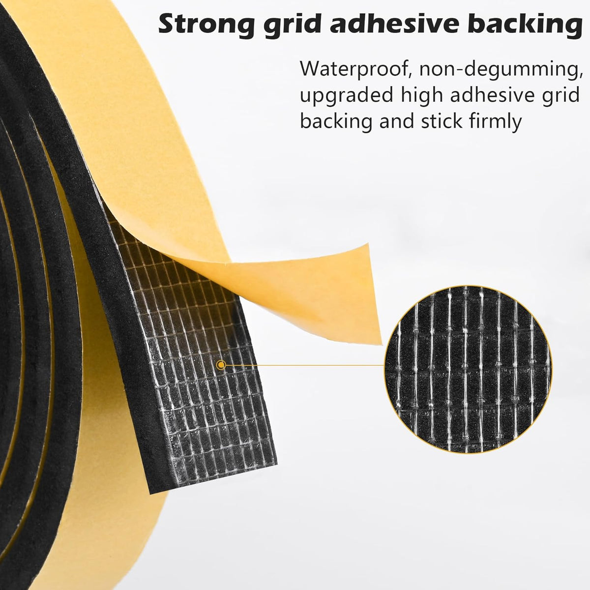 ToLanbbt Black Door Window Weather Stripping Self Adhesive Foam Tape High Density Foam Sealing