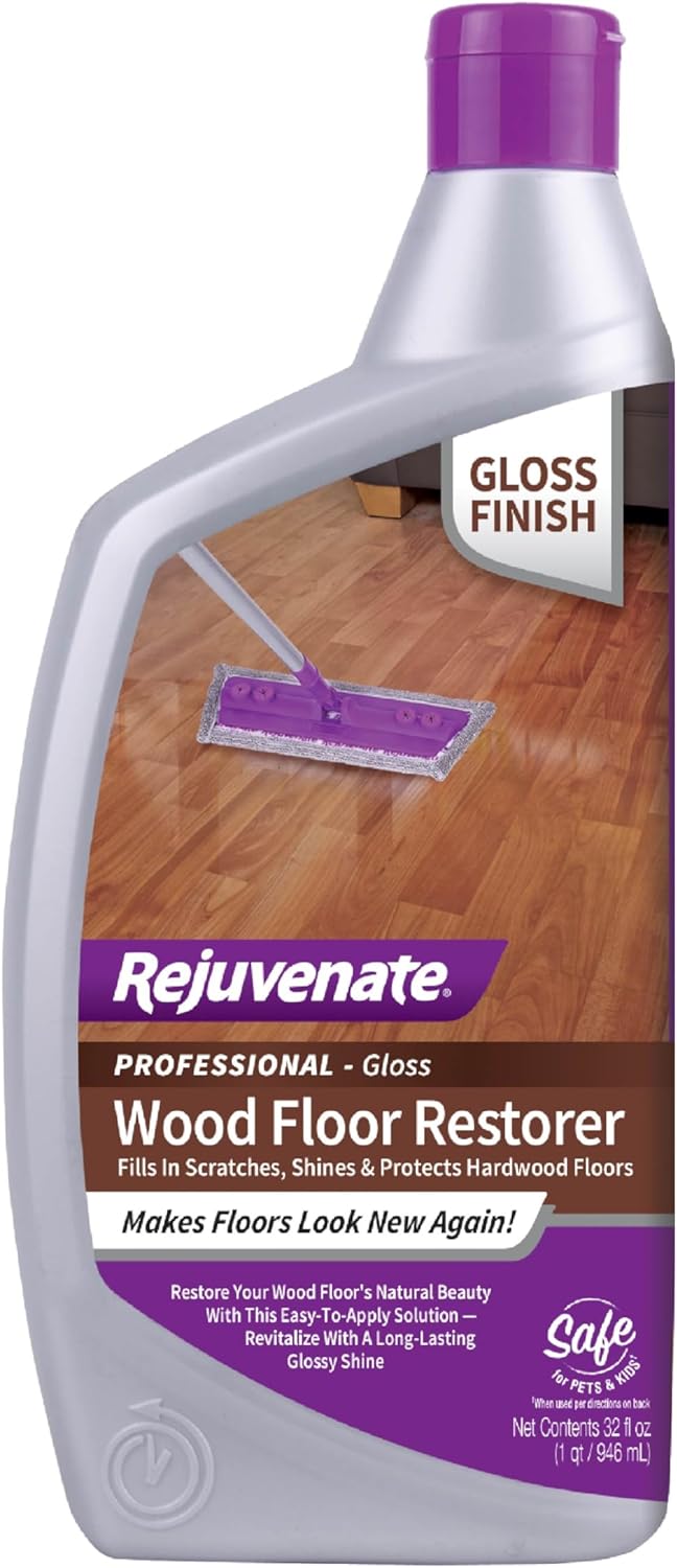 Rejuvenate Professional Wood Floor Restorer and Polish with Durable Finish Non-Toxic Easy Mop On