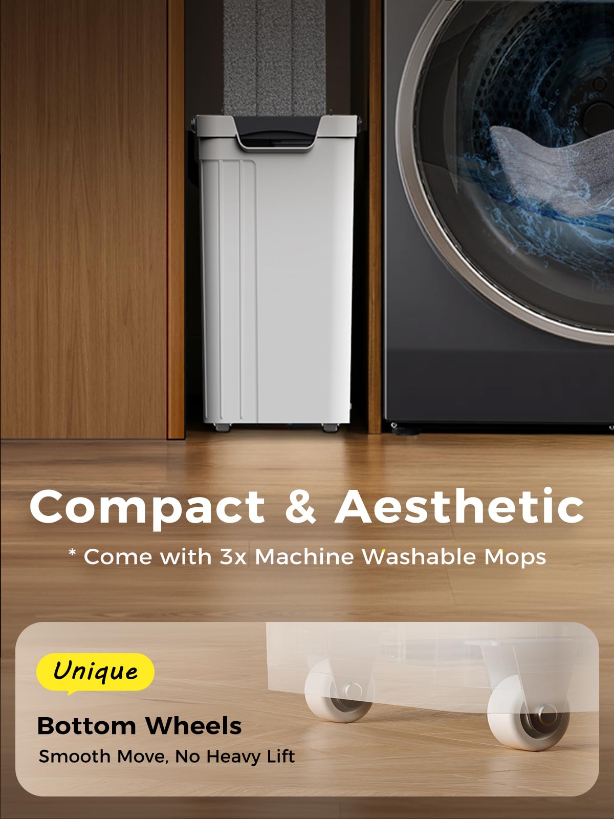 ADICOM Mop and Bucket Set | Auto-Spray Cleaning | Dirty Water Separation