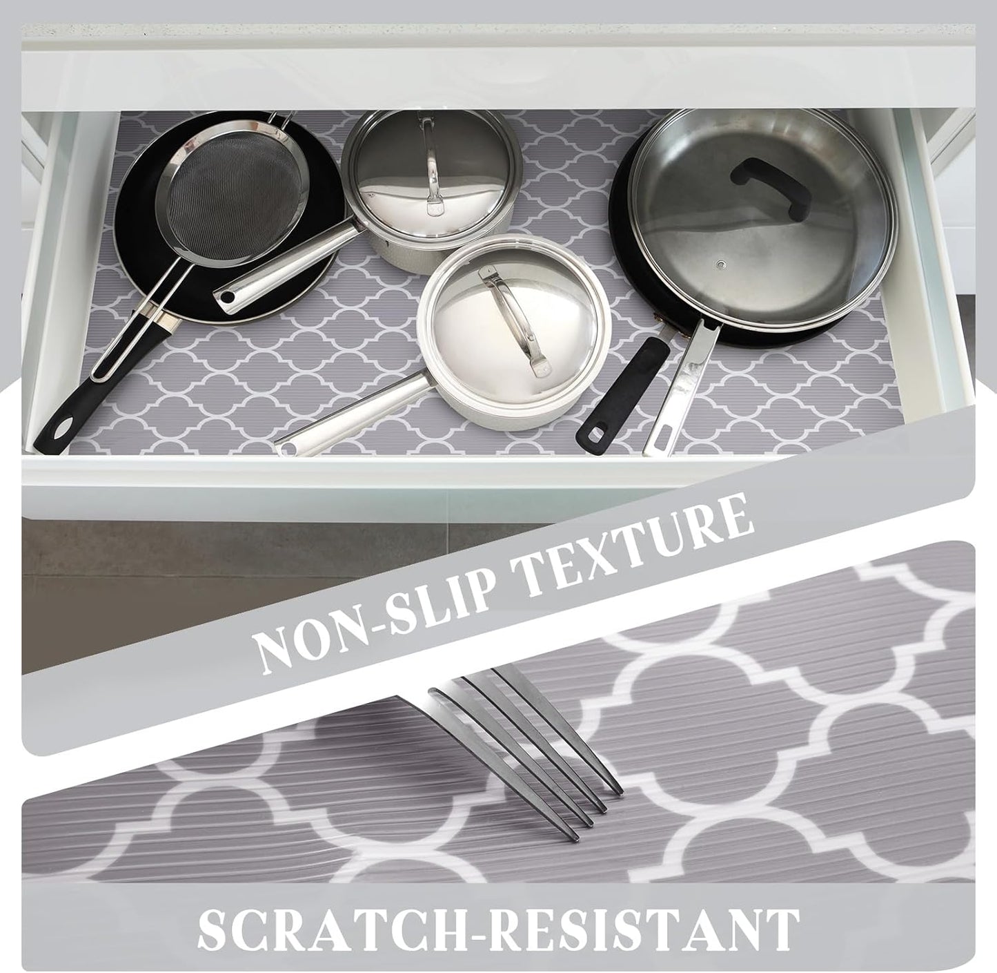 Glotoch Shelf Liner 12" x 30 ft. - Non Adhesive Refrigerator, Kitchen, Drawer Liners, Waterproof