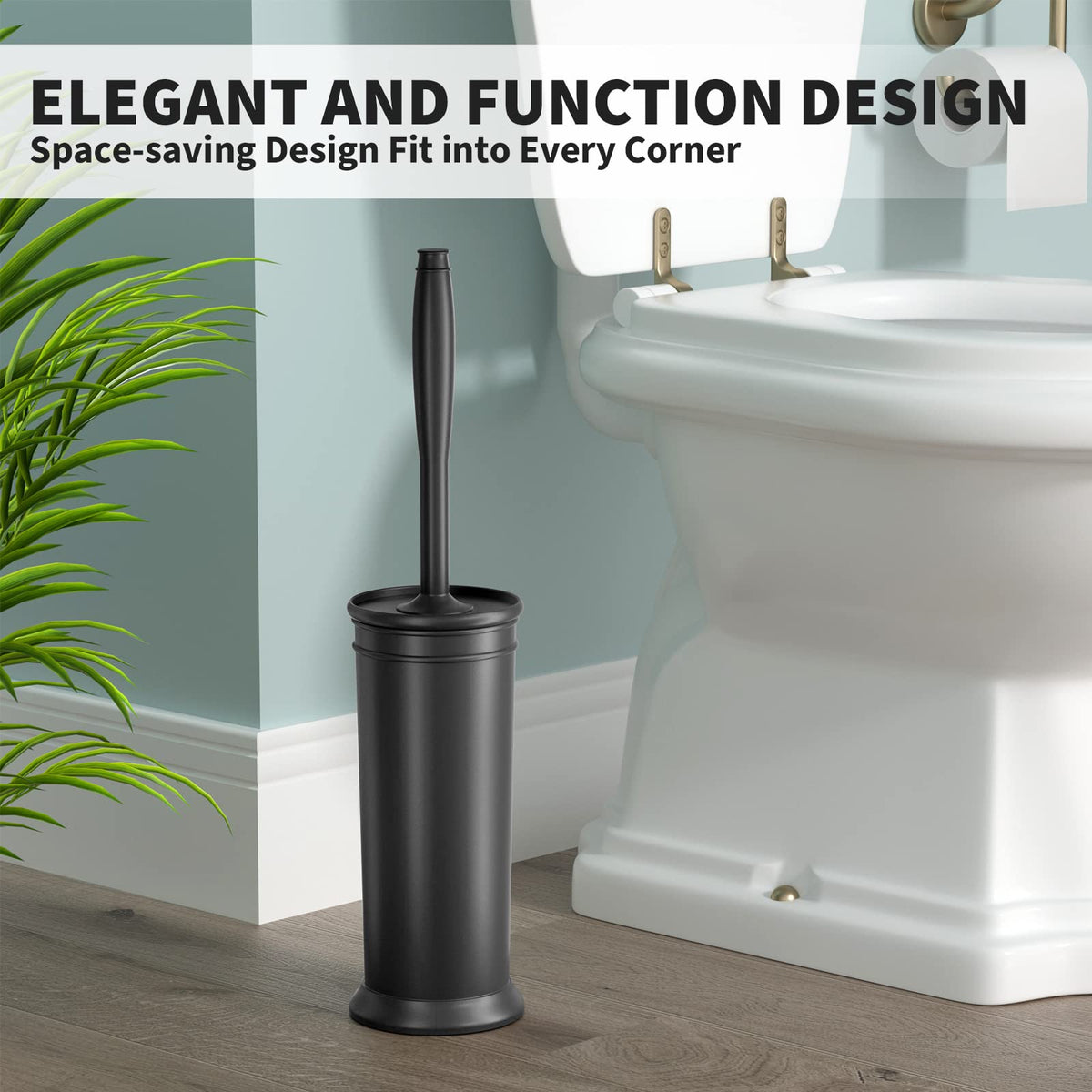 Toilet Brush and Holder 2 Pack, Toilet Bowl Brush with Extra Long Handle, Toilet Scrubber and