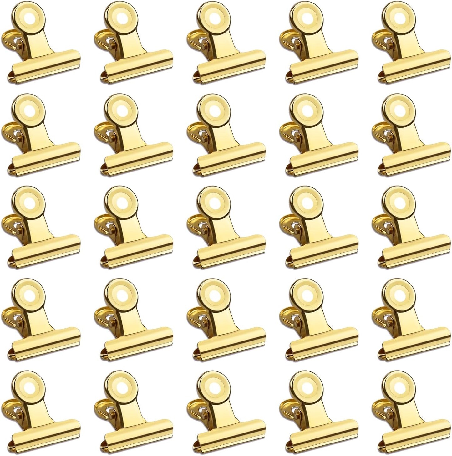 30 Pack Small Bull Clips 0.87 Inch Mini Metal Hinge Clips Binder Paper Hinge Clip for Office, Home