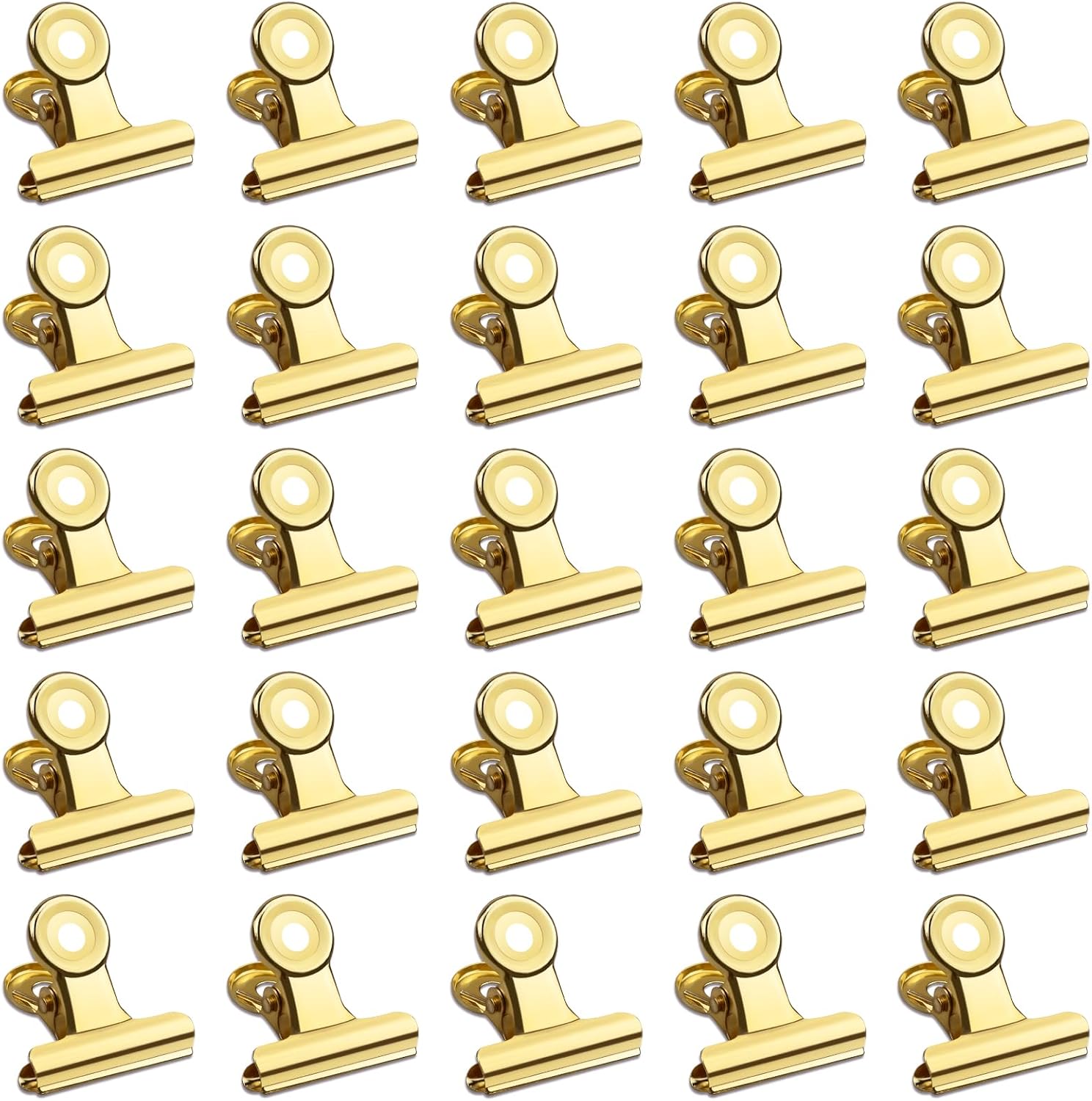 30 Pack Small Bull Clips 0.87 Inch Mini Metal Hinge Clips Binder Paper Hinge Clip for Office, Home
