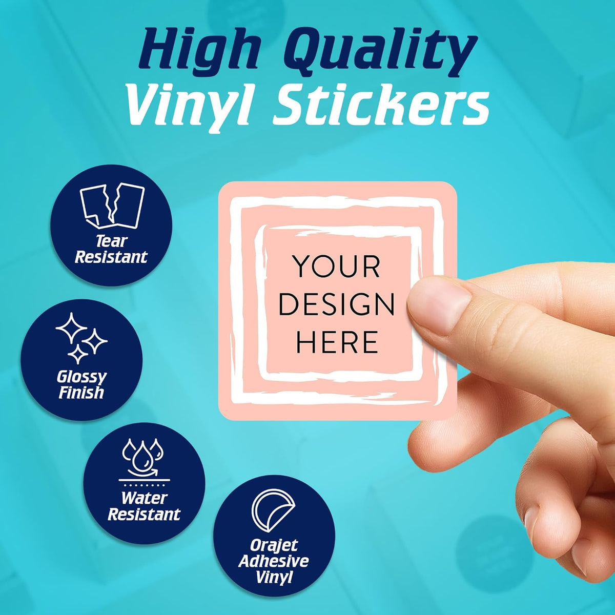 100 Custom Vinyl Stickers - Upload Your own Image, Text, Design, Logo - Personalized Logo Labels