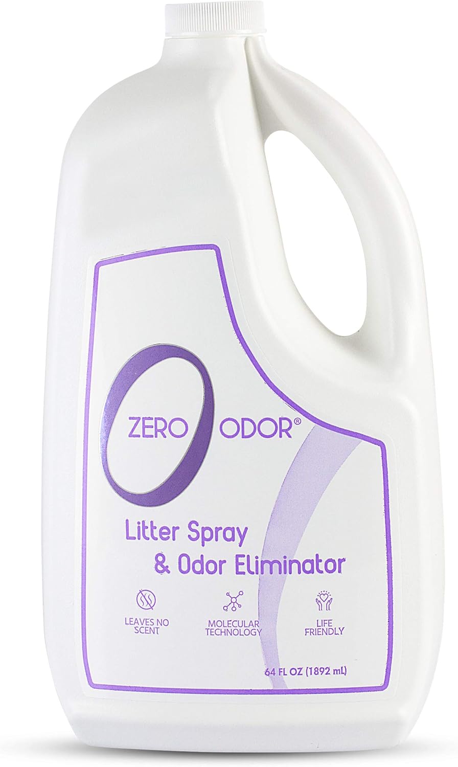 Zero Odor – Litter Odor Eliminator - Patented Molecular Technology - Pet Safe & Works on all types