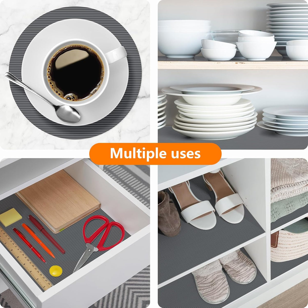 Shelf Liners for Kitchen Cabinets Drawer Liner Non Adhesive Cupboard Mat EVA Material Waterproof
