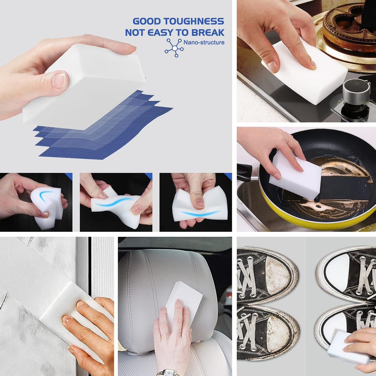 50 Pack Melamine Sponges, Magic Sponge Eraser, Durable Multi-Purpose Premium Melamine Foam Eraser