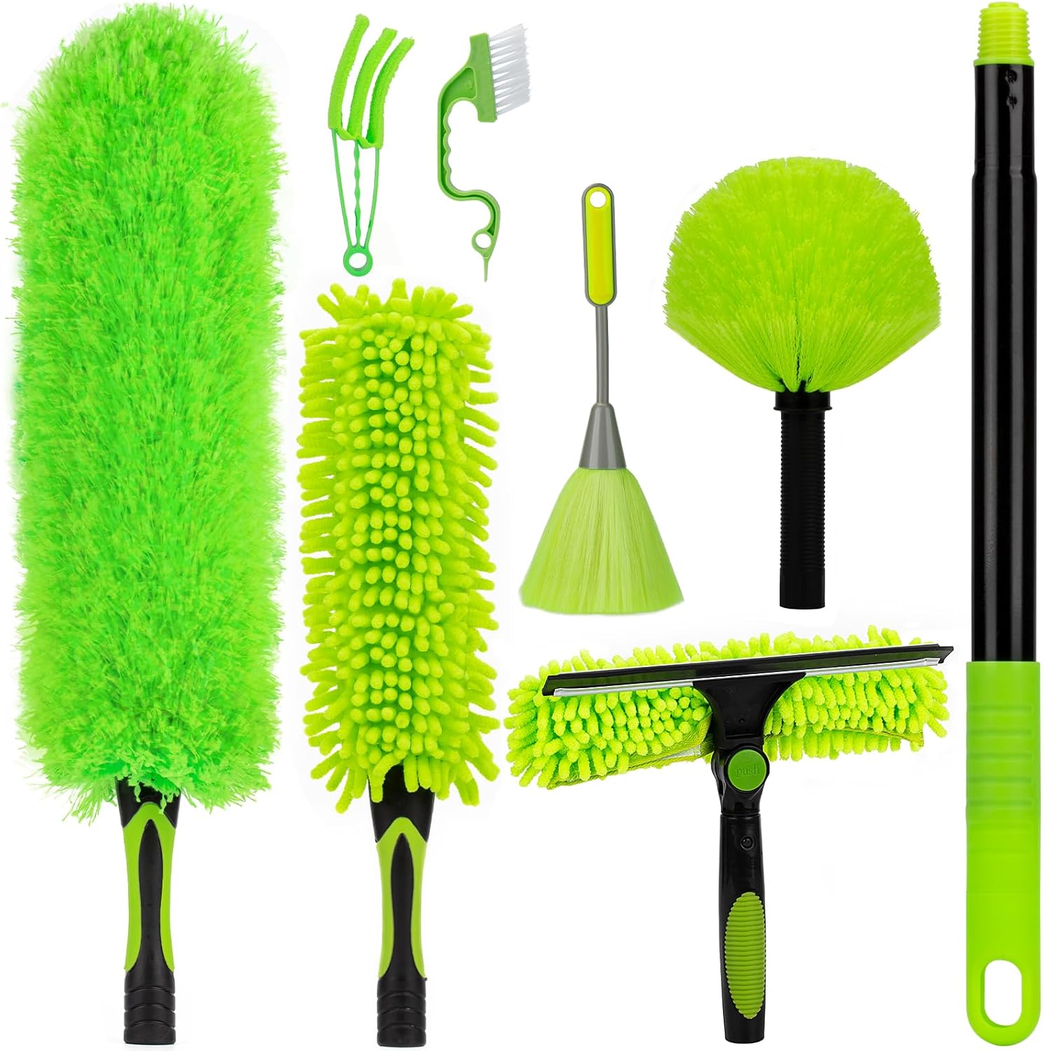 15 Foot Dusters for Cleaning, Duster with Extension Pole 7-15ft, Microfiber Feather Duster Used for