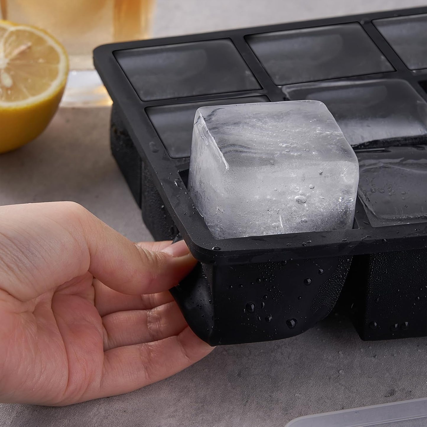Wanderworld Ice Tray Combo, Silicone Reusable 2 inch Big Ice Freezer Mold, 9 Cubes& 9 Sphere Ice