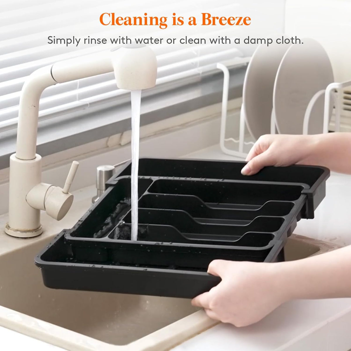 Lifewit Silverware Drawer Organizer, Expandable BPA Free Utensil Tray for Kitchen, Adjustable