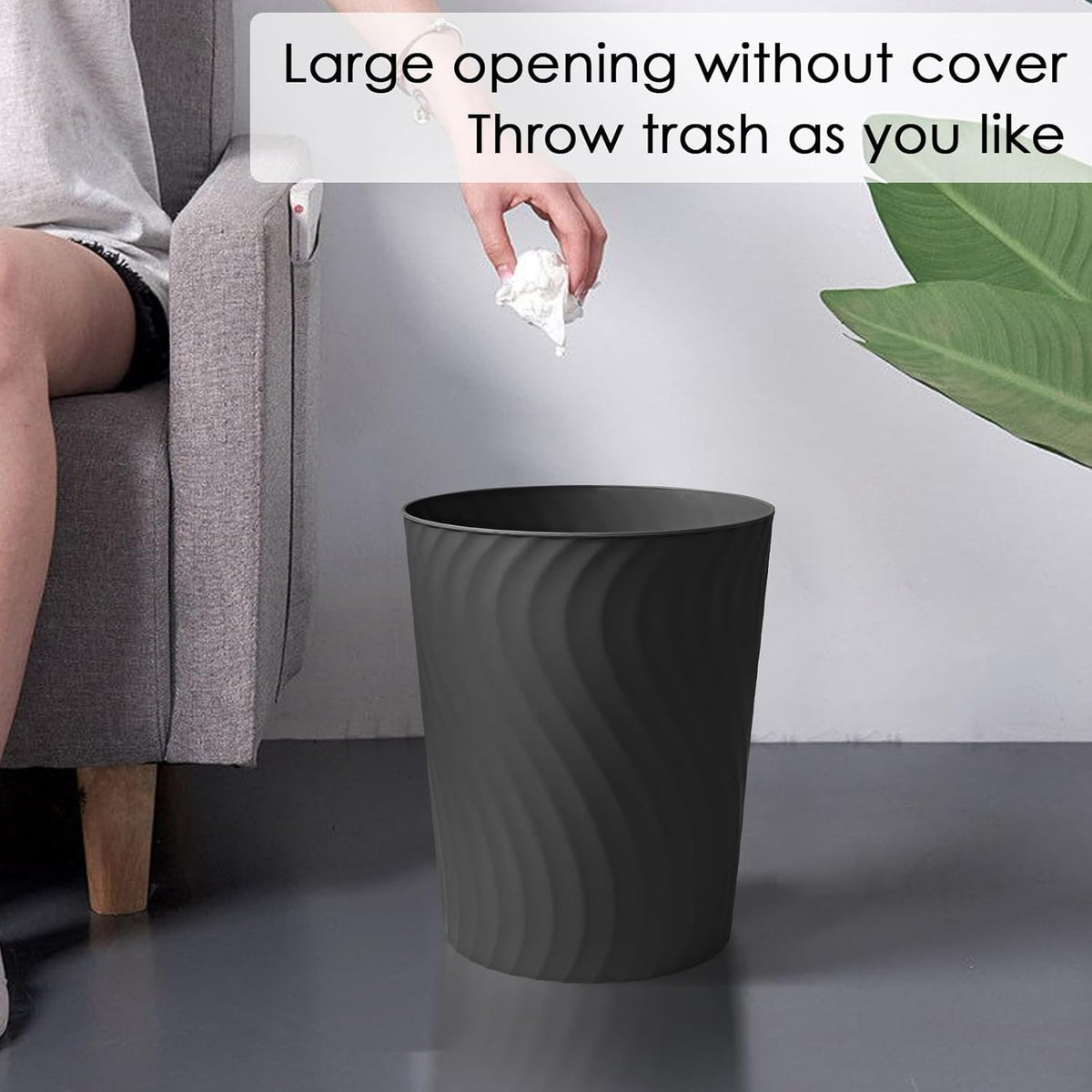 YGJT Small Trash Can, 6 Pack 1.8 Gallons Bathroom Trash Can, Slim Waste Basket, Round Garbage Can