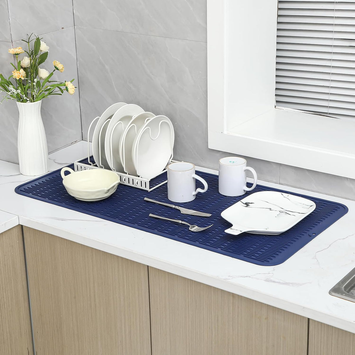 Silicone Dish Drying Mat for Multiple Usage,Easy clean,Eco-friendly,Heat-resistant Silicone Mat for